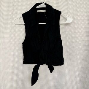Abercrombie & Fitch Black Tie-Front Tank Top